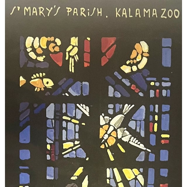 1962 Artists Color Rendering of For The Creation Of Large Stained Glass Window. Depicting a Baptismal Scene Mother and...