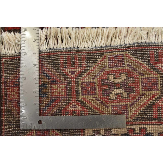 Meshkin Runner 3'6'' X 10'4'' Red Wool Semi-Antique Tribal Hand-Knotted Rug For Sale - Image 14 of 14