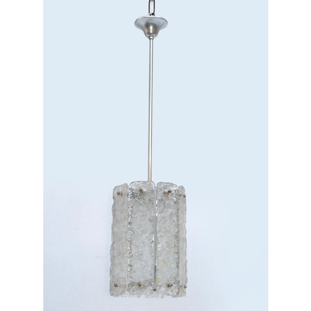 Kalmar Ice Chandelier Chrome & Crystal Glass Panels Mid-Century Modern Austria For Sale - Image 13 of 13