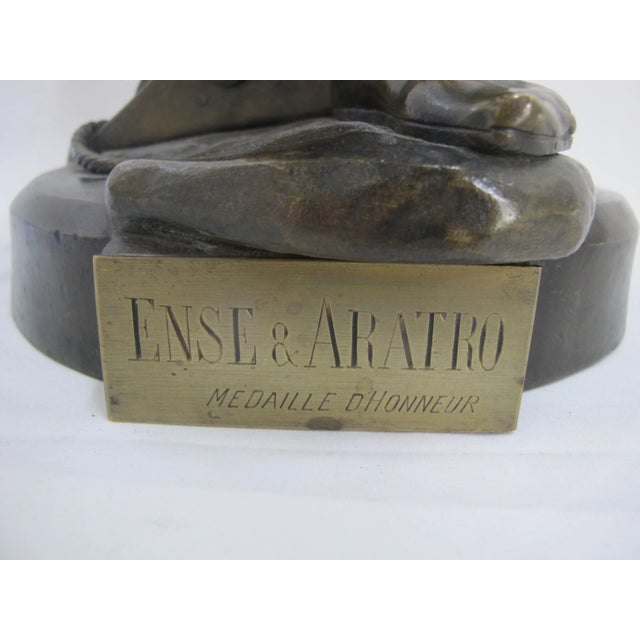 Figurative Emile Andre Boisseau French Industrial Bronze Sculpture Ense Et Aratro For Sale - Image 3 of 10