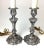 Traditional Pair Early 20th Century Silver Pewter Candlestick Lamps For Sale - Image 3 of 9