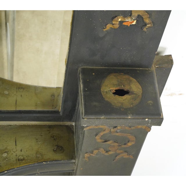 Victorian Black Wood Full Size Mantel With Mirror For Sale - Image 9 of 15