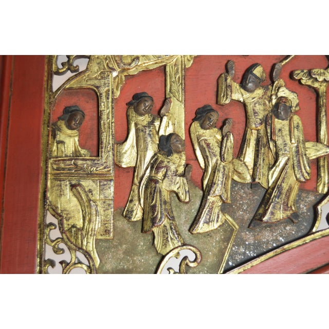 Antique Chinese Hand-Carved Wooden Sign For Sale In New York - Image 6 of 11