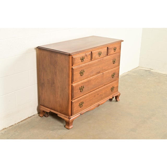 Kling Furniture Co. Chippendale Solid Maple Dresser or Chest of Drawers by Kling, Circa 1960s For Sale - Image 4 of 13