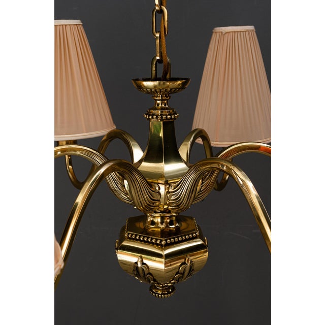 Art Deco Chandelier with Fabric Shades, Vienna, 1920s For Sale - Image 14 of 18
