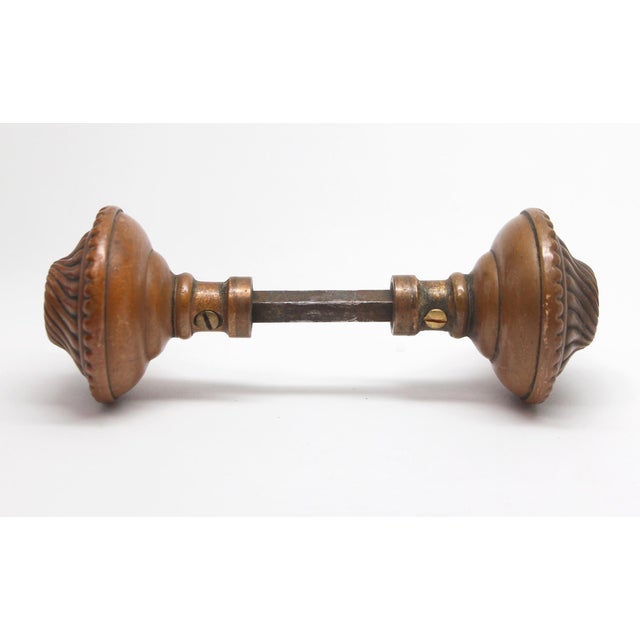 English Antique Brass Colonial Corbin Passage Door Knobs For Sale - Image 3 of 4