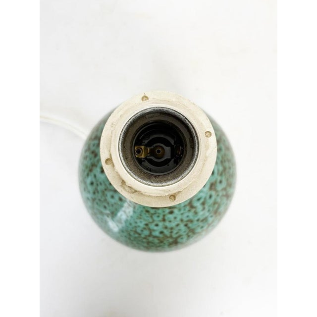 Green Glazed Ceramic Lamp, France, 1960s For Sale - Image 10 of 12
