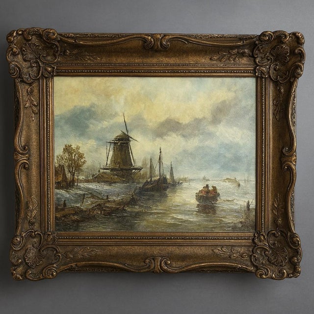 Jentje Van Der Sloot, Winter Landscape, 1960s, Oil on Panel For Sale - Image 7 of 7