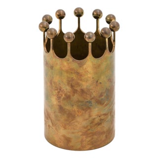 Brass Vase attributed to Pierre Forssell, 1950s For Sale