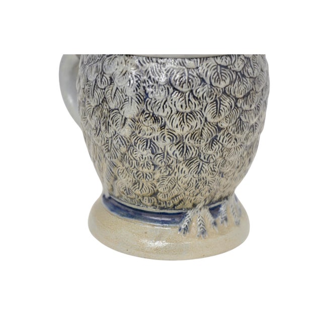 Rustic European Antique Owl Stein, Circa 1880 For Sale - Image 3 of 8