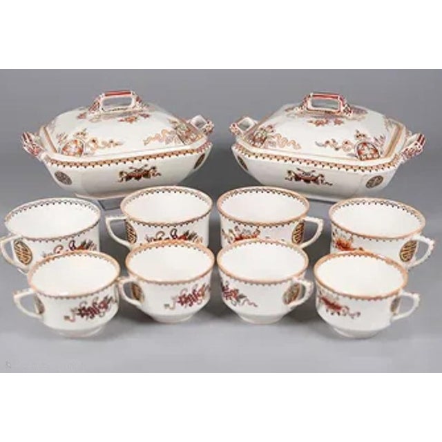 Wedgwood 70-Piece Circa 19th Century Dinnerware Set 10"Dia x1"H" Large Plate (x6) 9 1/4" Dis 1" H Medium Plate (x7) 8 1/4"...