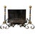 Black Andirons with Fireplace Log Holders in Wrought Iron and Brass, 1800s, Set of 3 For Sale - Image 8 of 8