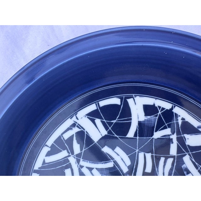 Royal Blue Dansk Royal Blue and White Platter Decorative Plate For Sale - Image 8 of 9