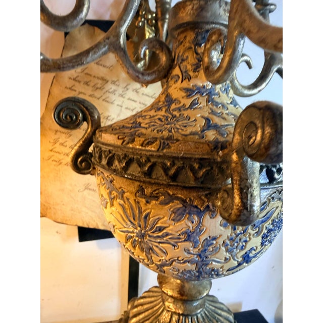 Vintage Baroque Style 4-Arm Candelabra Candle Holder For Sale - Image 9 of 9