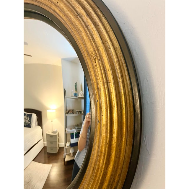 Early 21st Century Henredon Round Gilded & Black Framed Mirror – Mark D. Sikes Collection For Sale - Image 5 of 7
