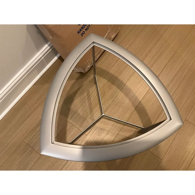 Richard Frinier Award Winning Aero Chair for Brown Jordan With Seat and Back Cushions and Glass Top Side Table For Sale - Image 10 of 11