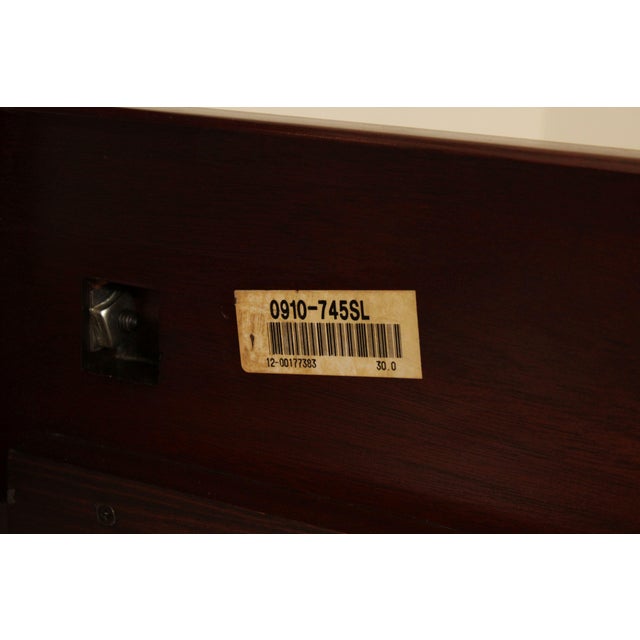 Link Taylor Solid Mahogany Queen Size Rice Carved Poster Bed For Sale - Image 12 of 13