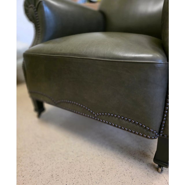 English Library Chair With Beautiful Nailhead Detail For Sale In New York - Image 6 of 7