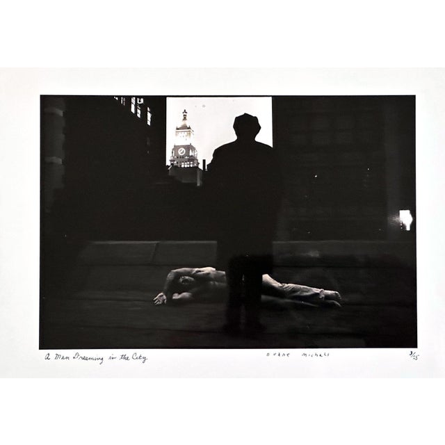 1960s Framed Editioned Photograph A Man Dreaming in the City by Duane Michals For Sale - Image 5 of 10