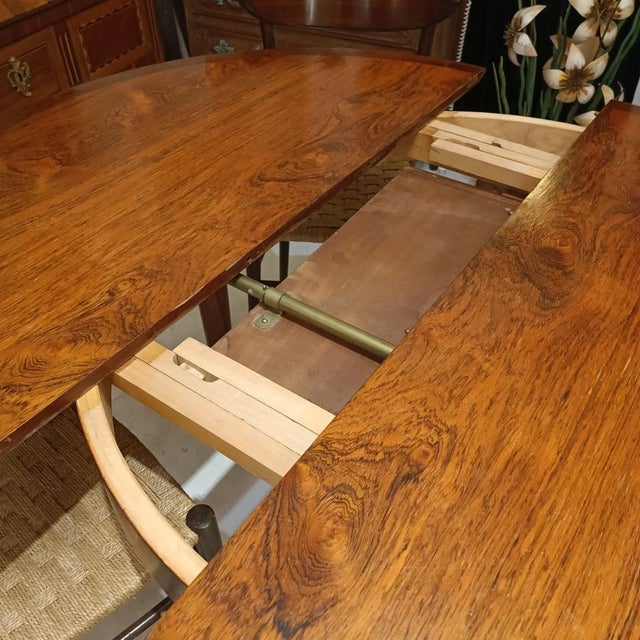 Extendable Round Rosewood Table For Sale - Image 4 of 14