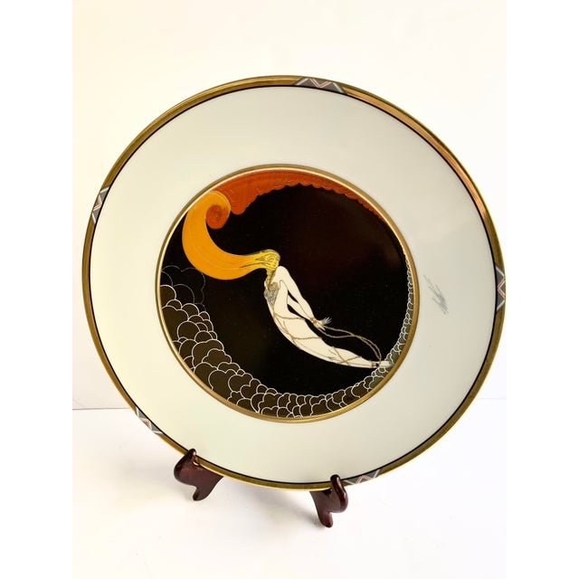 Black Erte Porcelain Plate by Sevenarts Limited For Sale - Image 8 of 9