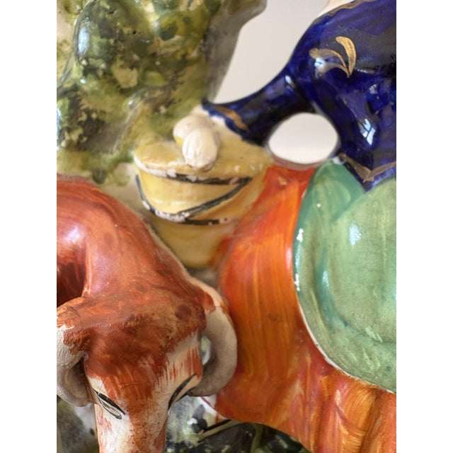 Blue Antique Victorian Staffordshire Flatback Figure, 1860 For Sale - Image 8 of 11