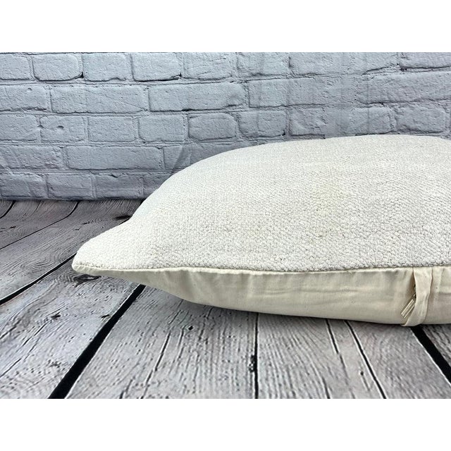 16 x 24 Hemp Pillow Turkish Cushion Natural White Pillow Cushion Cover For Sale - Image 4 of 4