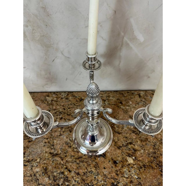 1950s Silver-Plated Candlesticks, 1950, Set of 2 For Sale - Image 5 of 11