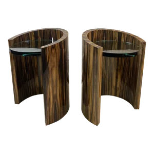 1980s J. Robert Scott Modernist Macassar Side Tables - A Pair
