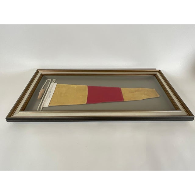 Mid 20th Century Nautical Signal Flag in Shadowbox Frame For Sale - Image 5 of 7