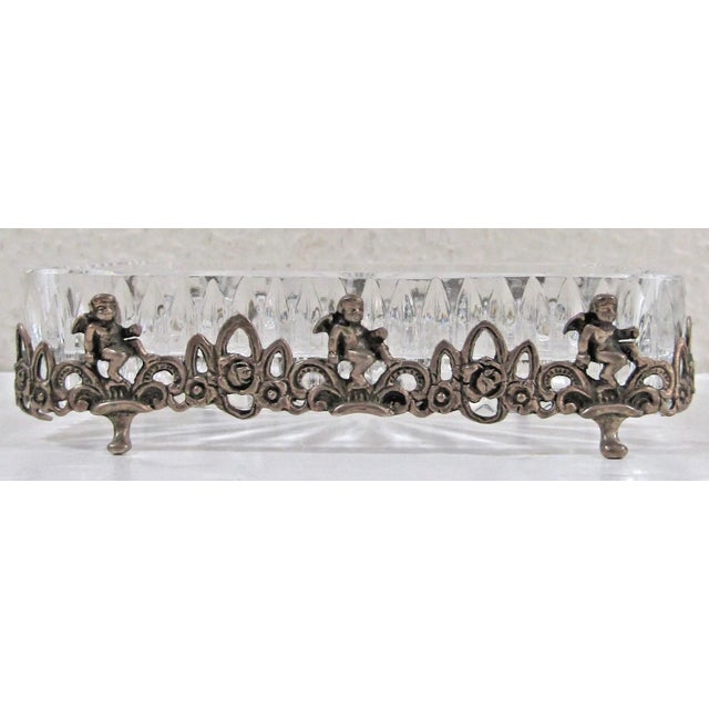 The Albert Bodemer Germany Crystal and 830 Silver Candy Dish is a stunning piece of Art Nouveau style silverplate crafted...