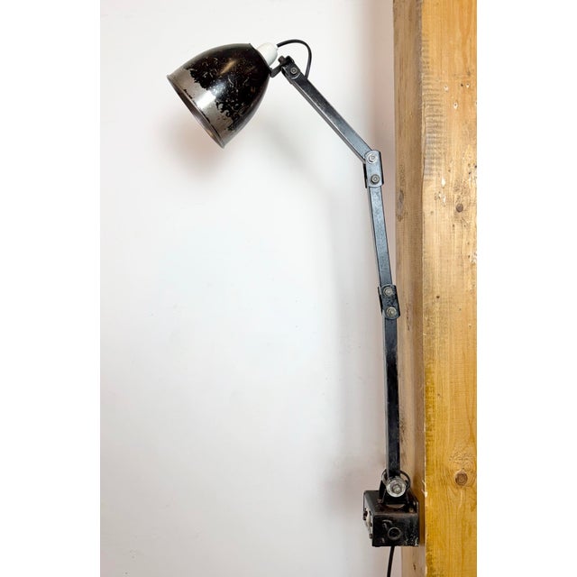 Industrial Adjustable Wall Lamp in Black from Memlite, 1960s For Sale - Image 12 of 18