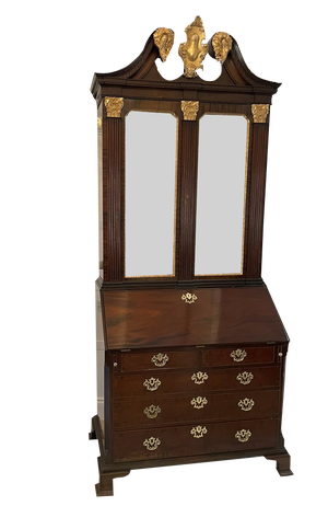 Chippendale Mahogany Bureau Bookcase, 1920s