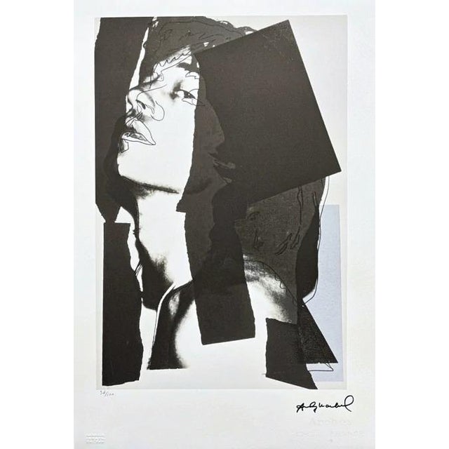 After Andy Warhol, Mick Jagger - Profile in Black , 1980s, Lithograph For Sale