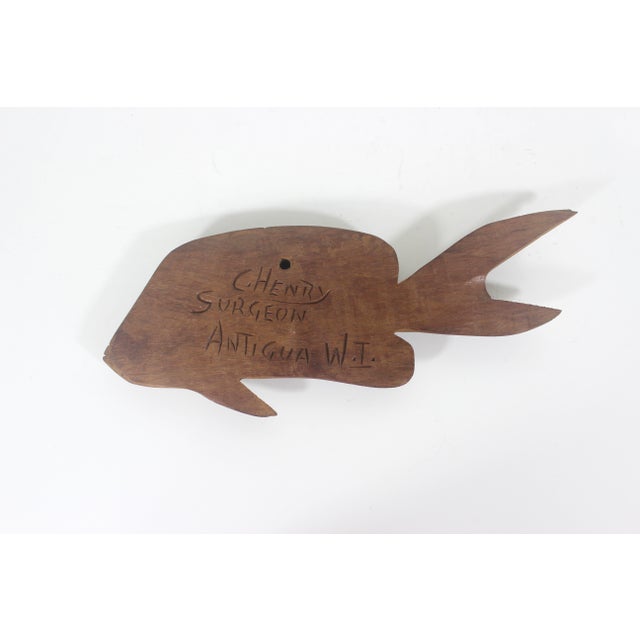 Vintage Hand Carved Wood Fish Wall Decor For Sale - Image 9 of 12
