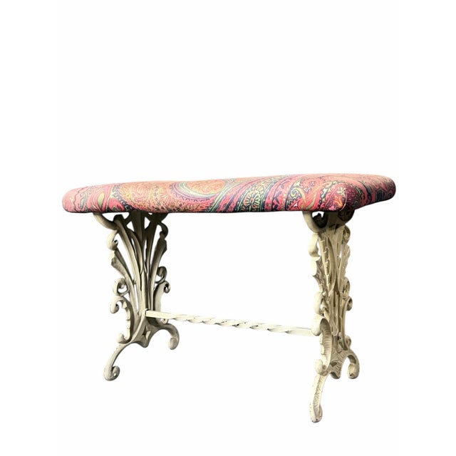 For sale is this great well made vintage cast iron ornate small bench.