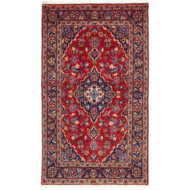 Kashan rug | Knot density: approx. 200.000 knots/m² | Pile: 100% virgin wool | Warp: 100% cotton | Size: 98×165 cm