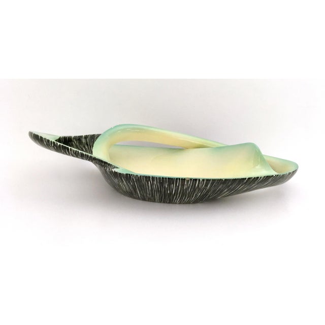 Mid-Century Modern Vintage Italian Centerpiece in Yellow and Green Ceramic from Vibi, 1950s For Sale - Image 3 of 10