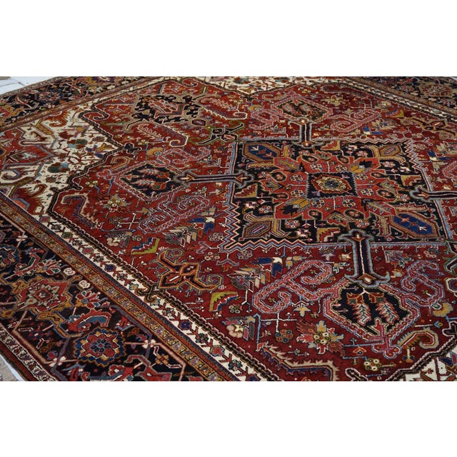 Vintage Heriz Rug 11'6'' X 14'1'' For Sale - Image 4 of 6