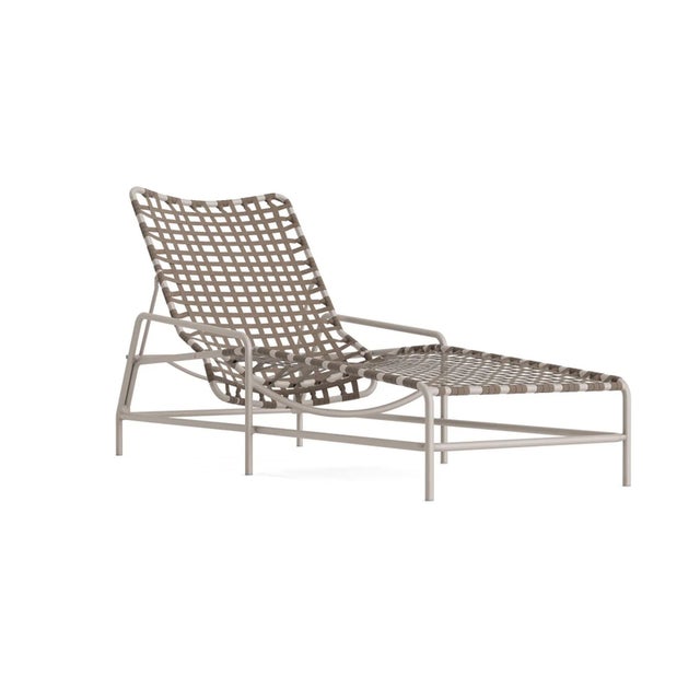 Brown Jordan Kantan Aluminum Suncloth Chaise Lounge, Dove frame with Mica fabric For Sale - Image 12 of 12