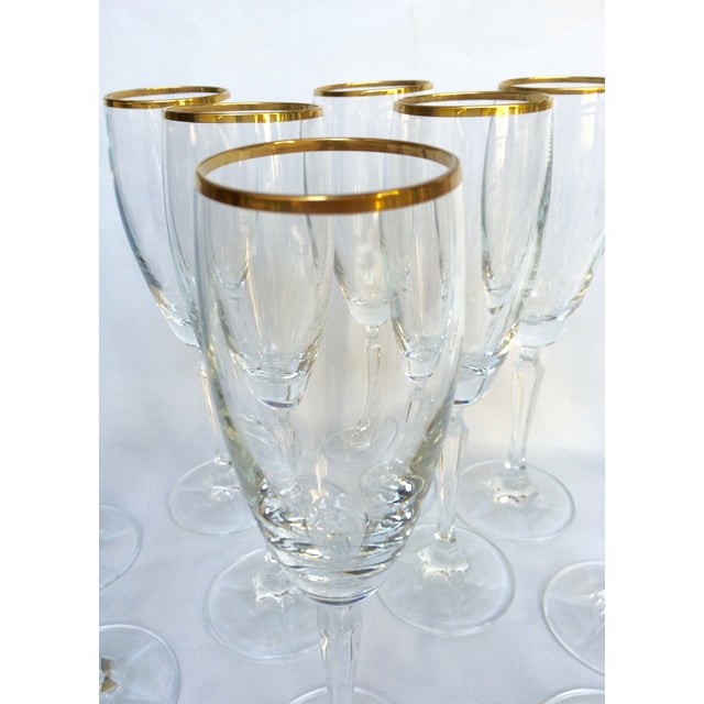 Crystal GoldRimmed Champagne Flutes Set of 12 Chairish