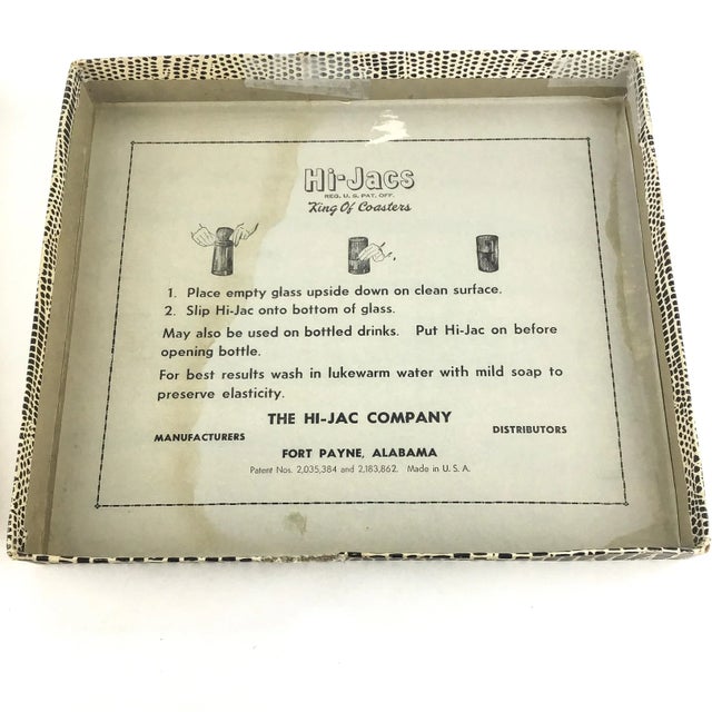 Mid-Century Modern Mid Century Bright Colorful Set of Stretchy Fabric Coasters For Sale - Image 3 of 9