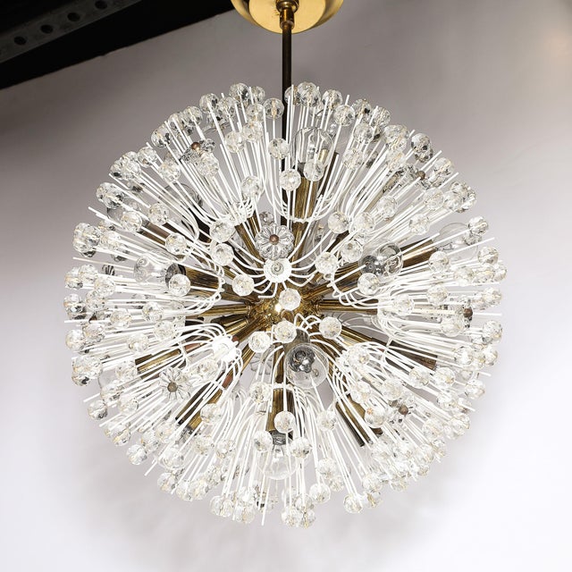 Mid-Century Brass & Crystal Sputnik Chandelier by Emil Stejnar for Rupert Nikoll For Sale - Image 13 of 18