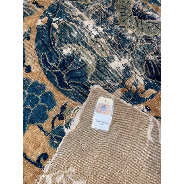 18th Century 1800s Antique Chinese Floral Design Rug For Sale - Image 5 of 11