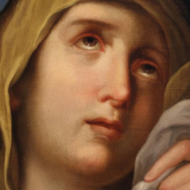 Late 18th Century Virgin of Sorrows, 1770, Oil on Canvas, Framed For Sale - Image 5 of 16