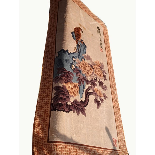 Gorgeous Wall Hanging Tapestry in Great Vintage Condition. There are a few stains to the left of the Signature. Otherwise,...