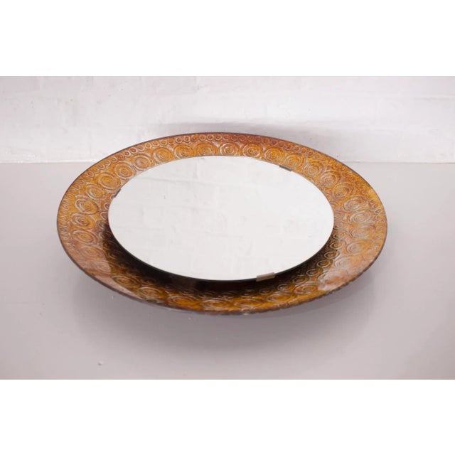 Illuminated Gold Glass Mirror, 1970s For Sale - Image 4 of 6