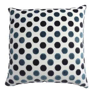 FirmaMenta Italian Jacquard Petrol Blue & Navy Blue Polka Dot Velvet Pillow