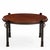 Striking French Brutalist style coffee table dating to circa 1960, featuring a round oak top inset within a substantial...