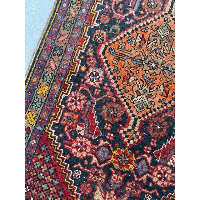 Antique Runner KISSING LIONS LEOPARDS with Duel Feline Subjects Rug 2.11 x 10.6 For Sale In Milwaukee - Image 6 of 13